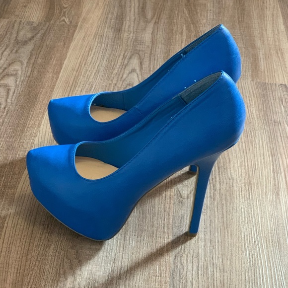 Blue platform heels - Picture 3 of 6